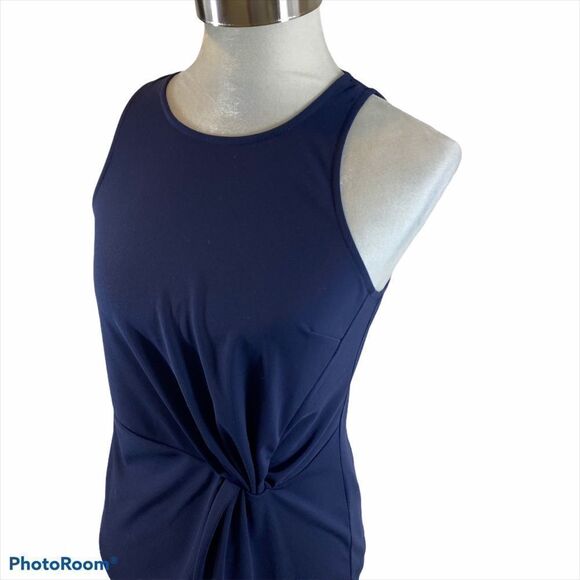 Banana Republic Navy Sleeveless Side Twist Blouse - Picture 4 of 10